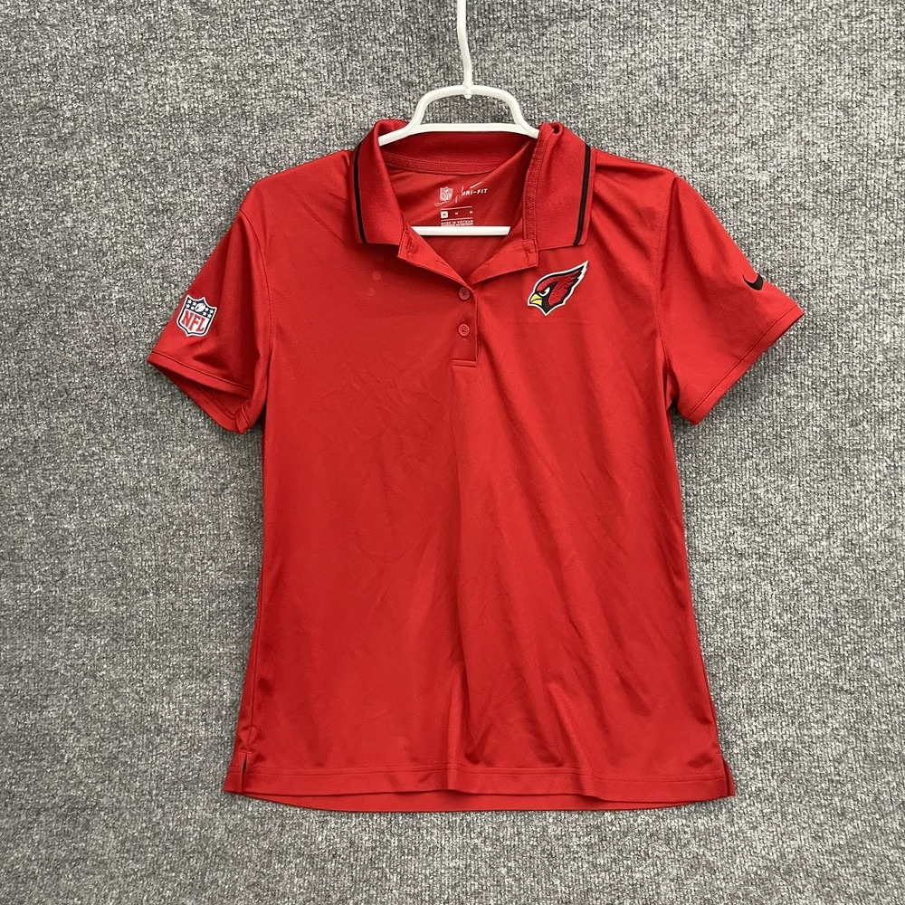 Arizona Cardinals NFL Polo Shirt Women's Sz M Red Short Sleeve On Field Apparel